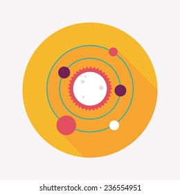 Space planet flat icon with long shadow,eps10