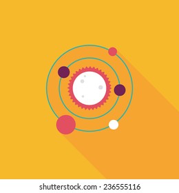 Space planet flat icon with long shadow,eps10