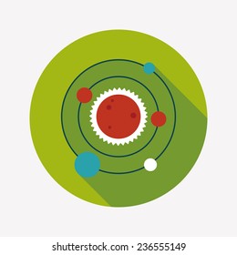 Space planet flat icon with long shadow,eps10