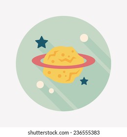Space planet flat icon with long shadow,eps10