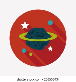 Space planet flat icon with long shadow,eps10