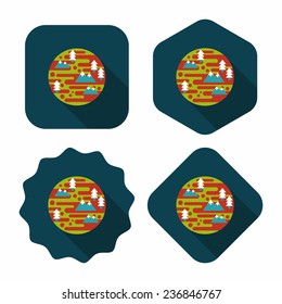 Space planet flat icon with long shadow,eps10