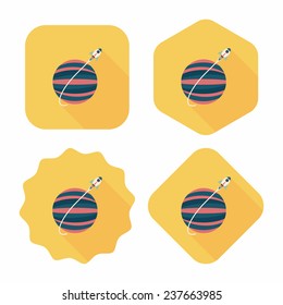 Space planet flat icon with long shadow,eps10