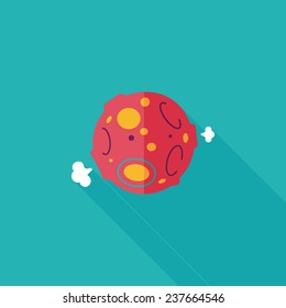 Space planet flat icon with long shadow,eps10