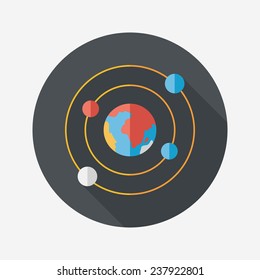 Space planet flat icon with long shadow,eps10