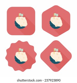Space planet flat icon with long shadow,eps10