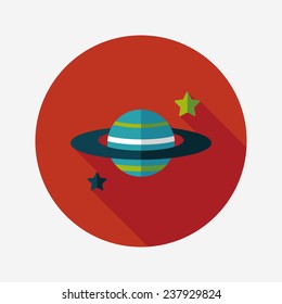 Space planet flat icon with long shadow,eps10