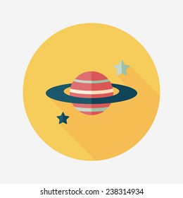 Space planet flat icon with long shadow,eps10