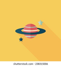 Space planet flat icon with long shadow,eps10