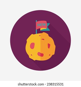Space planet flat icon with long shadow,eps10