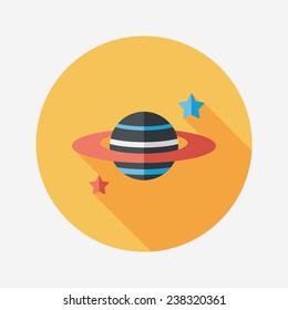 Space planet flat icon with long shadow,eps10