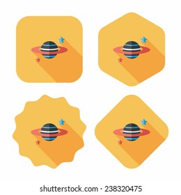 Space planet flat icon with long shadow,eps10