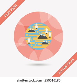 Space planet flat icon with long shadow,eps10