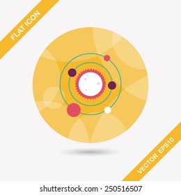Space planet flat icon with long shadow,eps10