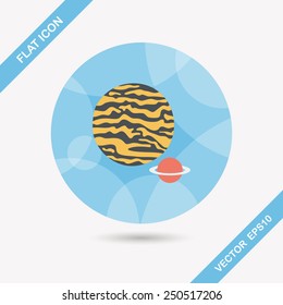 Space planet flat icon with long shadow,eps10