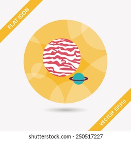 Space planet flat icon with long shadow,eps10