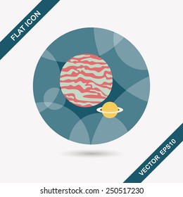 Space planet flat icon with long shadow,eps10