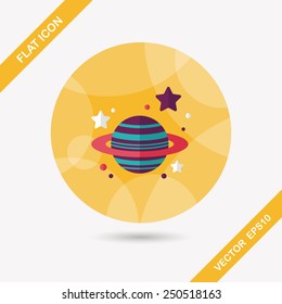 Space planet flat icon with long shadow,eps10