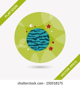 Space planet flat icon with long shadow,eps10