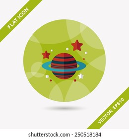 Space planet flat icon with long shadow,eps10
