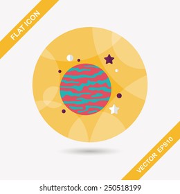 Space planet flat icon with long shadow,eps10
