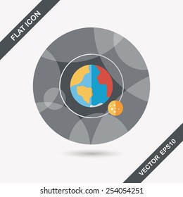 Space planet flat icon with long shadow,eps10