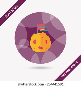 Space planet flat icon with long shadow,eps10