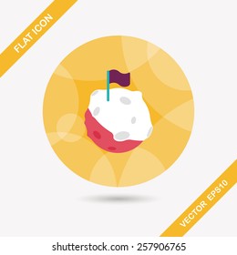 Space planet flat icon with long shadow,eps10