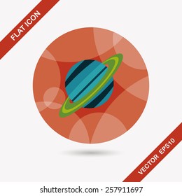 Space planet flat icon with long shadow,eps10
