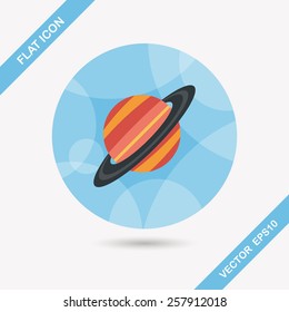 Space planet flat icon with long shadow,eps10