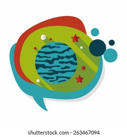 Space planet flat icon with long shadow,eps10