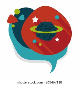 Space planet flat icon with long shadow,eps10