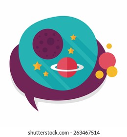 Space planet flat icon with long shadow,eps10