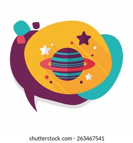 Space planet flat icon with long shadow,eps10