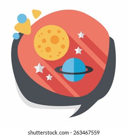 Space planet flat icon with long shadow,eps10