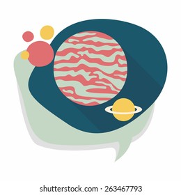 Space planet flat icon with long shadow,eps10