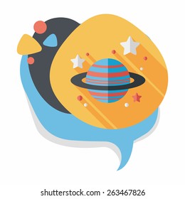 Space planet flat icon with long shadow,eps10