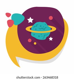 Space planet flat icon with long shadow,eps10