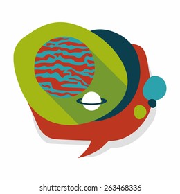 Space planet flat icon with long shadow,eps10