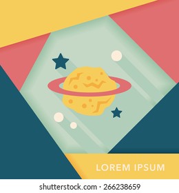 Space planet flat icon with long shadow,eps10