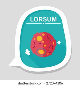 Space planet flat icon with long shadow,eps10