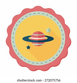 Space planet flat icon with long shadow,eps10