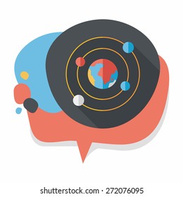 Space planet flat icon with long shadow,eps10