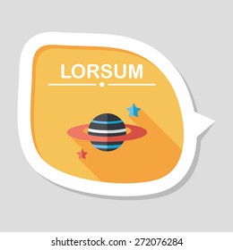Space planet flat icon with long shadow,eps10