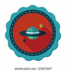 Space planet flat icon with long shadow,eps10