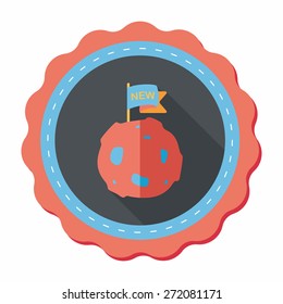 Space planet flat icon with long shadow,eps10