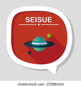 Space planet flat icon with long shadow,eps10