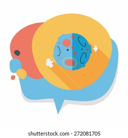 Space planet flat icon with long shadow,eps10