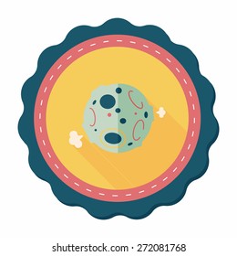 Space planet flat icon with long shadow,eps10