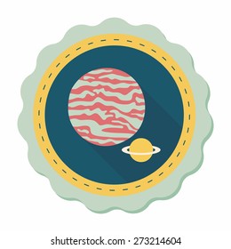 Space planet flat icon with long shadow,eps10
